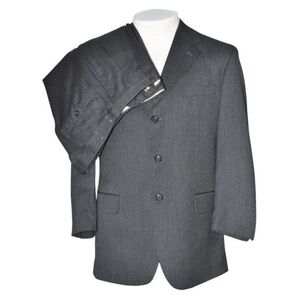 Jones New York 2pc Charcoal Wool Cashmere Blazer & Pants Suit Mens 40R 34x 28W